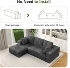 108” Cloud Sectional Couch, Modular Sectional Sofa with Deep Seat, Corduroy Boneless Couches with Chaise for Living Room Bedroom, No Assembly Required