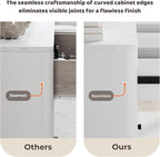 RECCI Fluted 6 Drawers Dresser for Bedroom, 54" Wide Chest of Drawers with 3D Fluted Panel, Faux Marble Top, Solid Wooden Legs, Storage Drawers, TV Stand, Closet Chests for Bedroom, White