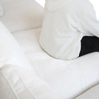 192" Modular Sectional Sofa Cloud Couch,Oversized Linen L-Shaped Sectional Sofa with Deep Seat,U-Shape 8-Seater Couch with Ottoman for Living Room in White