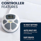 Serta Heated Mattress Pad Twin XL - Deep Pocket, 10 Heat Settings, Auto Shut Off, ETL Certified, Machine Washable, White