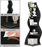 Tribesigns Corner Shelf, Modern 5-Tier Wall Corner Bookshelf, Stylish Corner Small Bookcase Storage Rack Plant Stand with Unique Shape for Living Room, Home Office, (2PCS, Black)