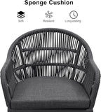 PURPLE LEAF 16 Pieces Patio Dining Set with Outdoor Aluminium Dining Table and Woven Chairs Modern Metal Furniture Cushions Sets for Garden Yard Indoor Decor Kitchen Gray