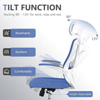 Office Chair,Ergonomic Comfy Home Desk Chair with 350LBS Capacity,High Back Gaming Chair with Wheels,Mesh Computer Chair,Lumbar Support, Adjustable Headrest,Flip-up Armrest