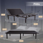 Full Adjustable Bed Base Frame with Wireless Remote + 14 Inch Full Gel Memory Foam Mattress Bed in a Box, Head and Foot Incline, Zero Gravity, Fiberglass Free, 75" × 54"