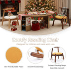 DAYAURS Toddler Chair Comfy Sherpa Kid Chairs, Armless Reading Chair for Kids Bedroom, Boys Girls Desk Chairs for Ages 2-5, Solid Wooden Stool Kids Furniture for Playroom/Preschool/Nursery, Yellow