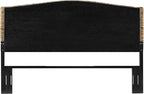 Crosley Furniture Serena Handwoven Natural Fiber Rattan Bed Headboard, Banana Leaf, King