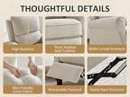 Recliner Chair for Living Room, Modern Reclining Sofa Home Theater Seating with Upholstered Push Back, Mid-Century Reclining Armchair with Lumbar Support, Bedroom, Reading Nook, Office, Set of 2
