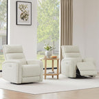 Watson & Whitely Swivel Power Recliner Glider Rocker, Small Recliner with Charging Port for Living Room, Fabric in Linen