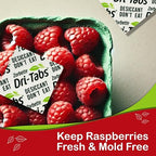 Dri-Tabs | Food-Safe Moisture Absorbers – Keep Fruits, Veggies, Snacks, Bread & More Fresher, Longer! Eco-Friendly, Plant Based Desiccant That Replaces Silica Gel Packets - 75pk (Magenta)