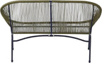 Christopher Knight Home Dessa 3 Piece Patio Furniture Set, Patio Wicker Accent Chair Set of 2 and Loveseat, Metal Frame 4 Seater Outdoor Papasan Lounge Chair Set, PE Rattan Outdoor Bistro Set, Green