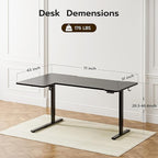 71" Reversible L-Shaped Electric Standing Desk Adjustable Height Gaming Stand Up Corner Desk Sit Stand Home Office Computer Desk with Splice Board, Black