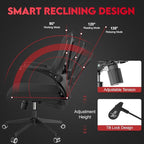Ergonomic Office Chair - 400LB Comfy Desk Chairs with Adjustable Headrest and Lumbar Back Support, Mesh Computer Chairs with Wheels and Arms for Home Office, Study, Bedroom and Dorm (03black)