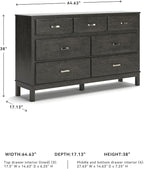 Signature Design by Ashley Caitbrook Contemporary 7 Drawer Dresser with Dovetail Construction, Weathered Gray