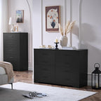 LIDYUK Black Dresser for Bedroom, 8 Drawer Dressers & Chests of Drawers, Modern Wood Dresser, 48 Inches Wide Chest of Drawers for Bedroom, Hallway, Living Room