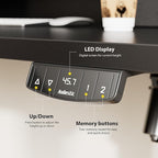 Agilestic 55 x 24 Inches Electric Standing Desk with 2 Storage Drawers, Stand Up Desk Adjustable Height, Sit and Stand Computer Table with Splice Board, Black