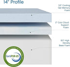 Cool Gel Chill 14 Inch Medium Firm Memory Foam Mattress Full Size, with 2 Bonus Cool Gel Memory Foam Bed Pillows, 14" with Pressure Relief, CertiPUR-US Certified, Cooling Full Mattress in a Box