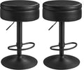 VASAGLE EKHO Collection - 360° Swivel Bar Stools Set of 2, Height Adjustable Barstools with Storage, Synthetic Leather with Stitching, Mid-Century Modern, Kitchen Bar, Easy Assembly, Ink Black