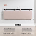 UEV King Headboard Only, Wall Mounted Hanging Upholstered Bed Head Board, Modern Vertical Channel Design of Fine Flannel, Elegant Pink Fluted Headboard for Bedroom (Pink, King Size)