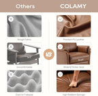 COLAMY Leather Swivel Recliner Chair with Footrest, Rocker Recliner High Back with Double-Layer Cushion, Glider Recliner for Nursery & Living Room, Bedroom, Cocoa