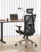 SIHOO M57 Ergonomic Office Chair with 3 Way Armrests Lumbar Support and Adjustable Headrest High Back Tilt Function Grey