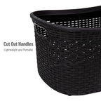 Mind Reader 40L Laundry Basket, Clothes Hamper, Premium Wicker Design, Plastic, Set of 2, Black