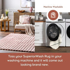 nuLOOM 5' x 8' Cozy Plush Area Rug, Machine Washable, Non-Slip, Soft Fluffy Shag Carpet for Living Room Bedroom Kids Room Nursery Home Decor, Jeni Blush