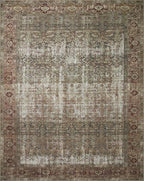 Loloi Amber Lewis Georgie Collection GER-07 Moss/Salmon 10'-0" x 14'-0", .19" Pile Height, Area Rug