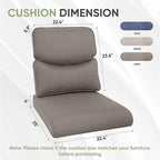 Outdoor Chair Cushion Set of 3, Waterproof Outdoor Seat Cushions 25x22, Patio Chair Cushions for Outdoor Furniture, Couch Cushion Replacement, Include 3 Back & 3 Seat Cushions, Smile/Grey