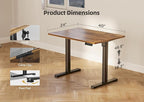 YDN Electric Standing Desk Adjustable Height, 40 x 24 Inches Stand up Desk with Cable Management, Home Office Desks with Splice Board & Black Frame, Rustic Brown Top
