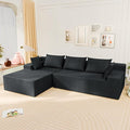 LEVELEVE 107" Cloud Sectional Couch with Deep Seat，Modern Modular Sofa with L-Shape Chaise，No Assembly Required, Upholstered Couches for Living Room Bedroom(Dark Gery,Left Facing Chaise)