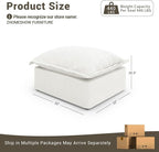 Cloud Sectional Sofa, Down Fill Cloud Couch, Convertible Modular Couch with Washable Cover, Movable Ottoman, Sectional Couches for Living Room, Bedroom, Small Apartments, Linen, Cream White