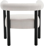 Barrel Accent Chairs Set of 2, Linen Upholstered Modern Living Room Chairs, Comfy Accent Chairs with Curved Backrests and Wood Legs Armchairs for Living Room, Bedroom, Beige