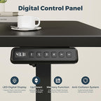 One-Piece Standing Desk 47 x 24 Inches, Small Adjustable Height Desk， Electric Sit Stand Desks Home Office Computer Workstation, Black
