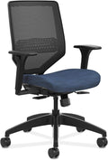 HON Solve Task Chair, Ergonomic Office Chair Mesh Back Support, Adjustable Lumbar Support, with Wheels, Height-Adjustable Arms, for Computers, Desks, Home Office, Blue