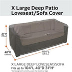 Classic Accessories Ravenna Water-Resistant 104 Inch Deep Seated Patio Loveseat Cover, Patio Furniture Covers