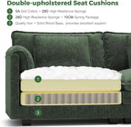ELUCHANG 116" U Shaped Modular Sectional Cloud Couch with Pillow, Deep Seat Sofa Couches for Living Room, 5-Seat Modern Sofa with Movable Ottoman, Chenille Olive Green