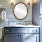 OVALCREST Oval Beveled Wall Mirror for Home Decor - Toronto Style - Sunset Gold - 22" x 18"