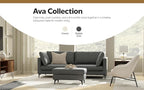 SIMPLIHOME Ava Sofa in 100% Recycled Polyester Tightly Woven Performance Fabric, Pebble Grey, 90-inches Wide, Handcrafted Mid-Century Modern Style Sofa for Living Room or Couch for Family Room