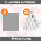 Morigins Wholesale Swedish Dish Cloths - 6 Pack Reusable Compostable Kitchen Cloth,Cellulose Sponge Dish Cloths Dish Towel Set (Grey)