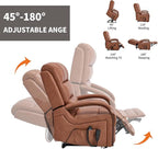 Dual Motor Recliner Lift Chair with Heat and Massage, Heavy Duty Leather Power Lift Recliner Chair Idea Gifts for Seniors, Stand Assistance, Orange