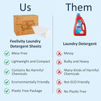 Freelivity Laundry Detergent Sheets, 300 Sheets Lemon Orange - Eco-Friendly Hypoallergenic Plastic-Free LiquidLess Clothes Washing Detergent Supplies for Save Space Travel Camping