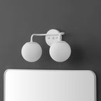 JONATHAN Y JYL3535D Louis Parisian Globe 15" 2-Light Metal/Frosted Glass Modern Contemporary LED Vanity Light Midcentury, Glam, Transitional, Bathroom, Powder Room, Dressing Room, Bedroom, White