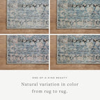 Loloi Amber Lewis Billie Collection BIL-05 Denim/Blush 8'-6" x 11'-6", 0.19" Thick Area Rug