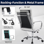 Office Chair, Ergonomic Adjustable Desk Chair, Mid Back Executive Comfortable Leather Lumbar Support Home Computer Chair with Padded Seat Swivel Wheels