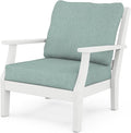 Martha Stewart by POLYWOOD® Chinoiserie Deep Seating Chair in White/Glacier Spa