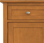 SIMPLIHOME Warm Shaker Solid Wood 36 inch Wide Transitional Entryway Storage Cabinet in Light Golden Brown for The Living Room, Entryway and Family Room
