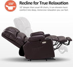 MCombo Oversized Power Lift Recliner Chair for Elderly, Lift Chair with Heat and Massage, Lift Recliner for Big and Tall, Cup Holders, USB &Type C Ports, Faux Leather R7092 (Dark Brown, Oversize)