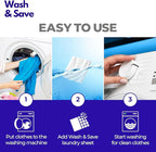 WASH & SAVE Laundry Detergent Sheets (60 Loads, 30 Sheets) | Plant Based, Eco-Friendly, Hypoallergenic Liquidless Detergent, Perfect for Travel & Dorm (Spring Fresh)