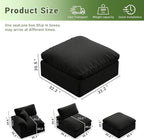Oversize Cloud Modular Sectional Sofa,Chaise Down Filled Comfort Sofa Detachable Couch Cushion Covers for Living Room Apartment,Black