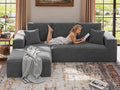 107" Boneless Couch, Sectional Couchs for Living Room & Bedroom, Cloud Couch with L-Shape Chaise Modern Modular Sofa with Deep Seat, No Assembly Required (Soft Gray)